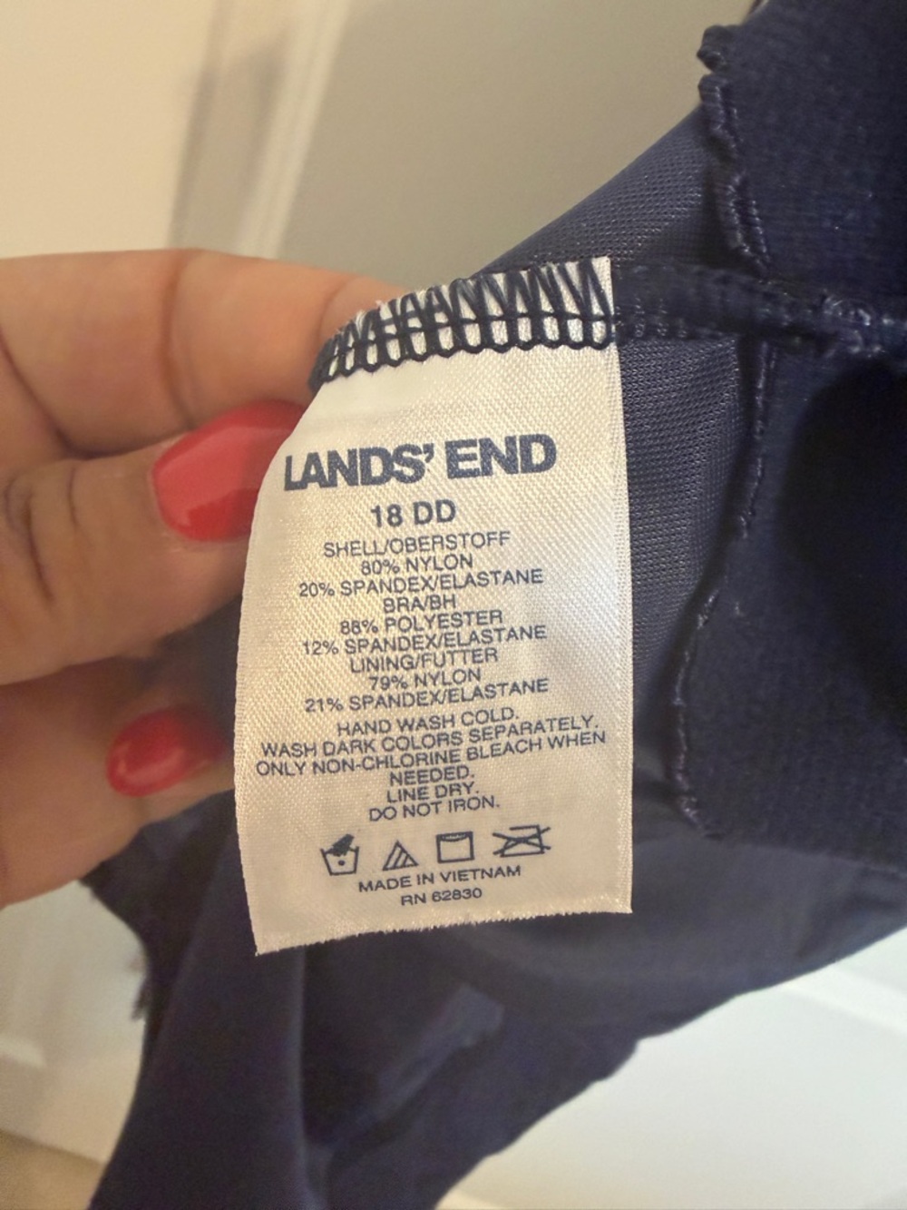 Lands' End Deep Navy Swim Top & Bottom - Picture 4 of 5